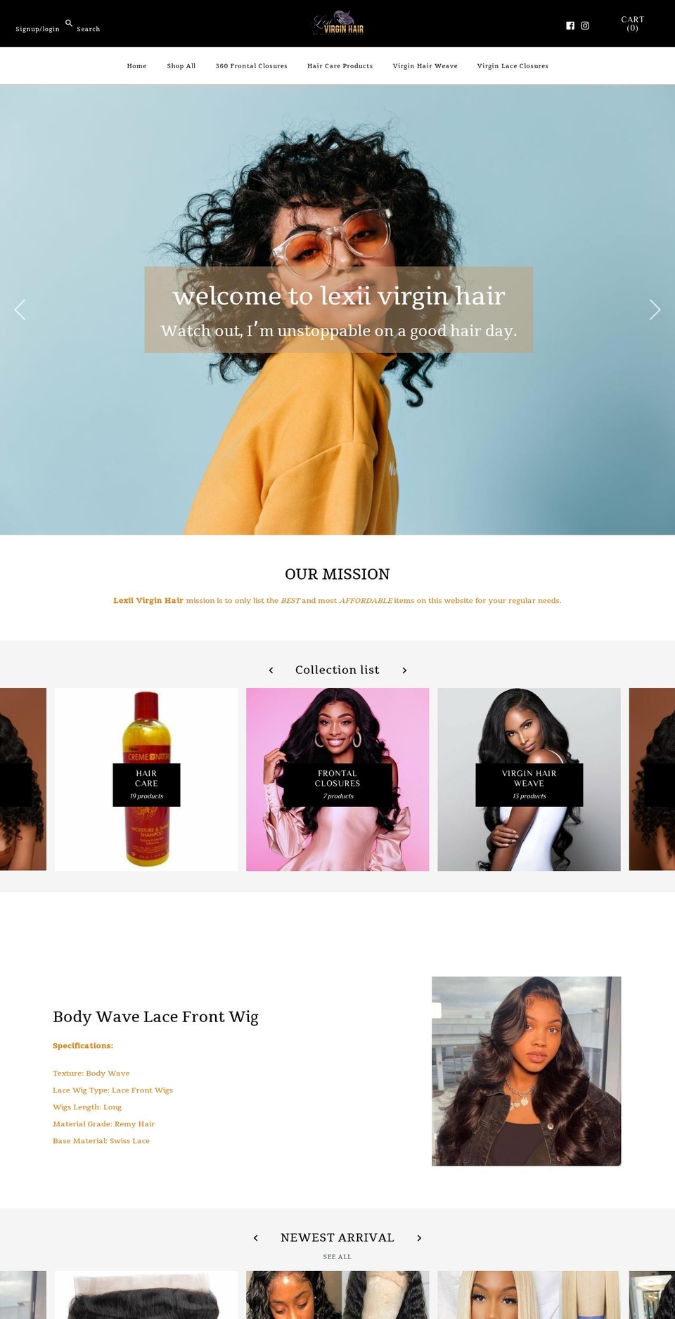 symetry Shopify theme site example lexivirginhair.com