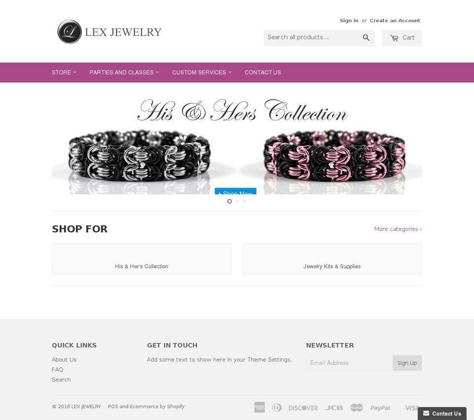 lexjewelry.com — Shopify storefront screenshot