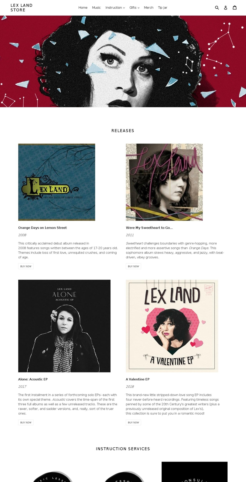 lexlandstore.net shopify website screenshot