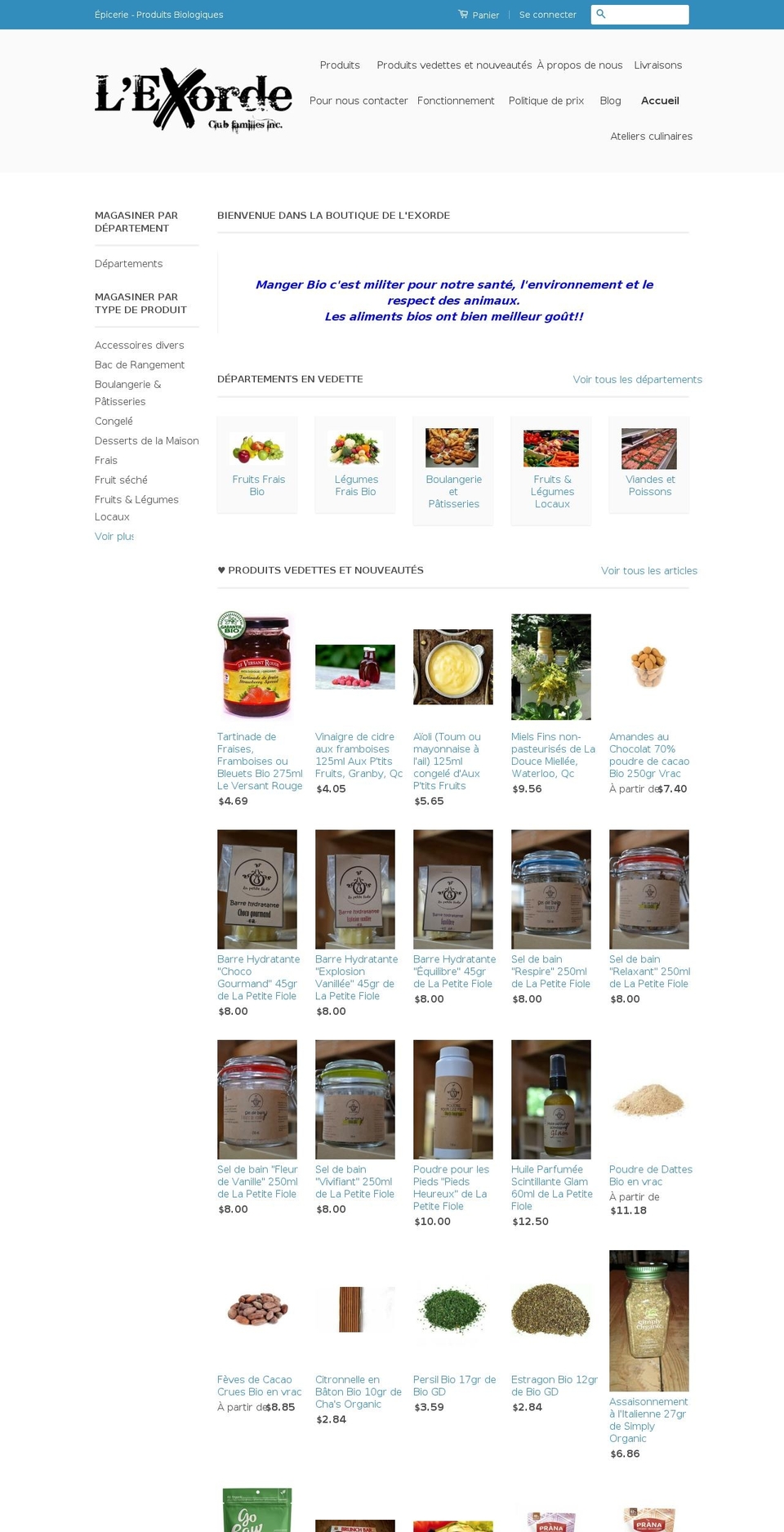 lexordeepiceriebio.com shopify website screenshot