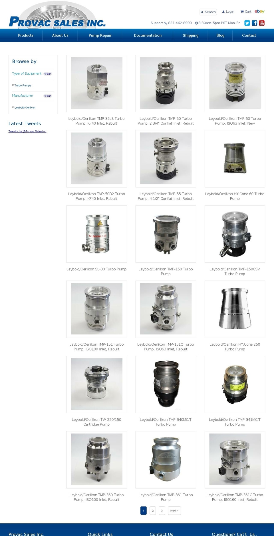Provac Shopify theme site example leyboldturbopump.com