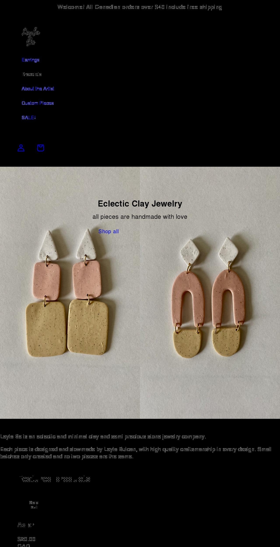 leylabe1.com shopify website screenshot