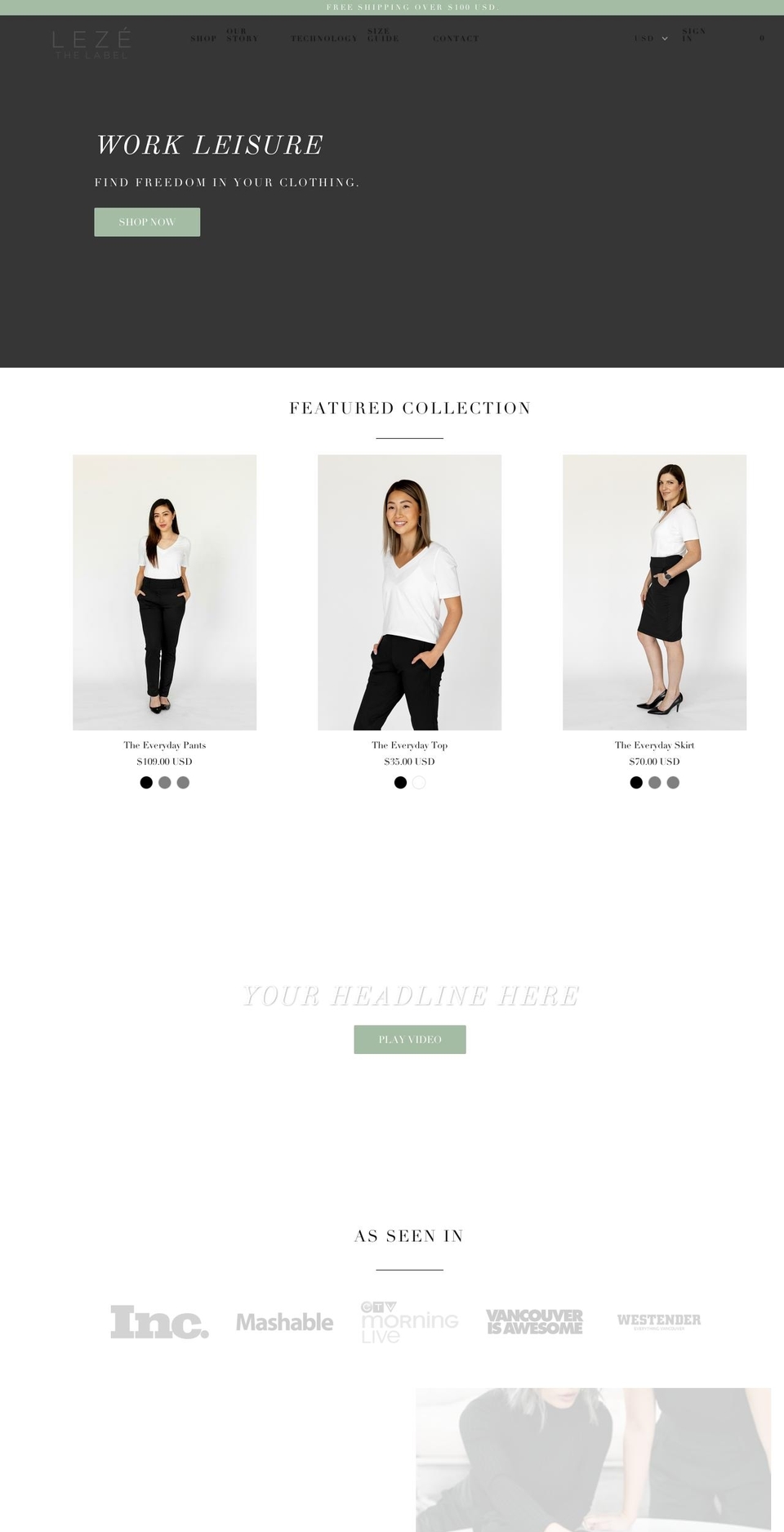 lezethelabel.com shopify website screenshot