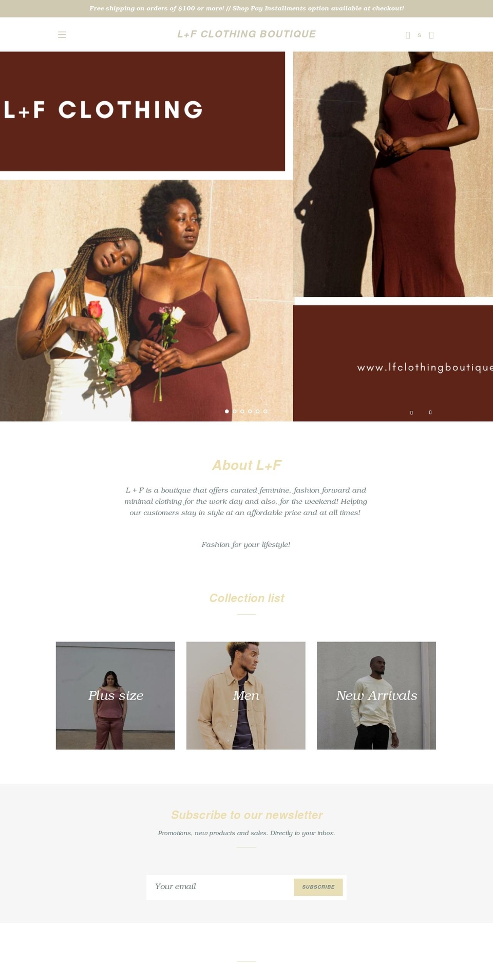 lfclothingboutique.com — Shopify storefront screenshot