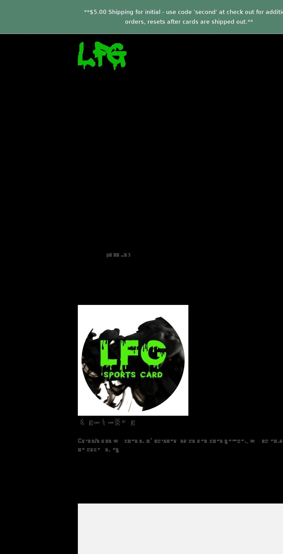 lfgsportscard.com shopify website screenshot