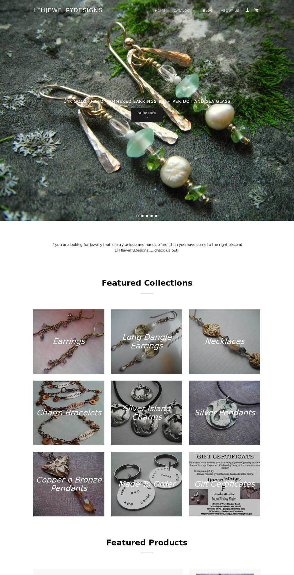 default Shopify theme site example lfhjewelrydesigns.com