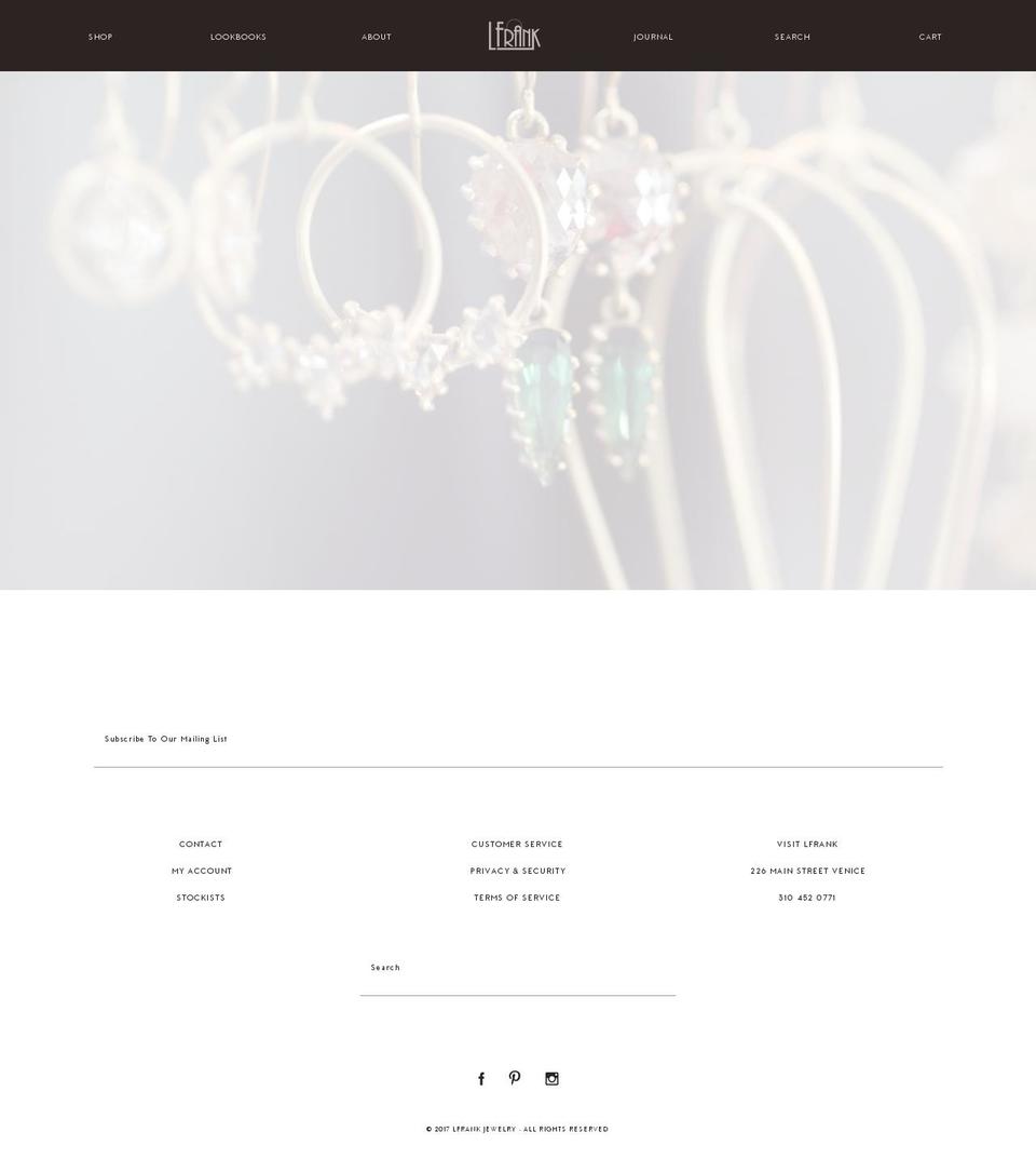 lfrankjewelry.com shopify website screenshot