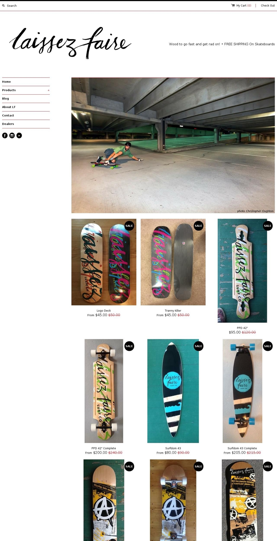 lfskateco.com shopify website screenshot
