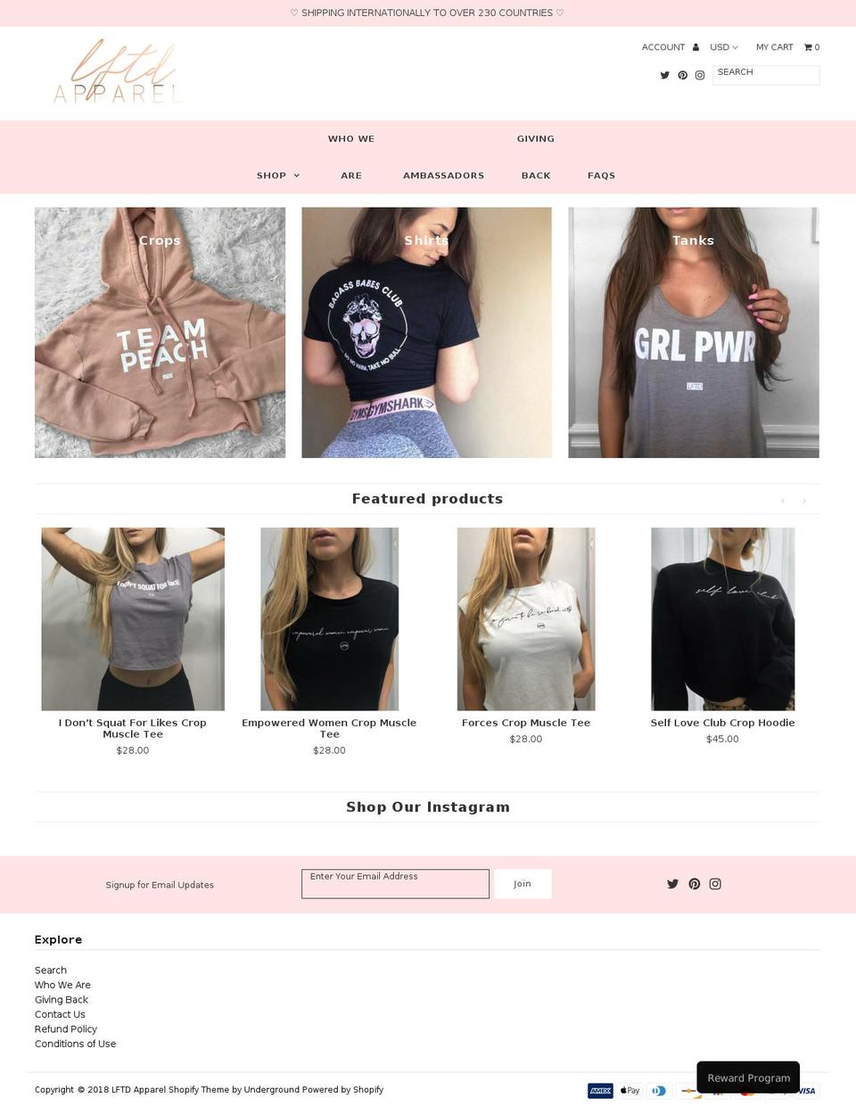 lftd-apparel.com — Shopify storefront screenshot