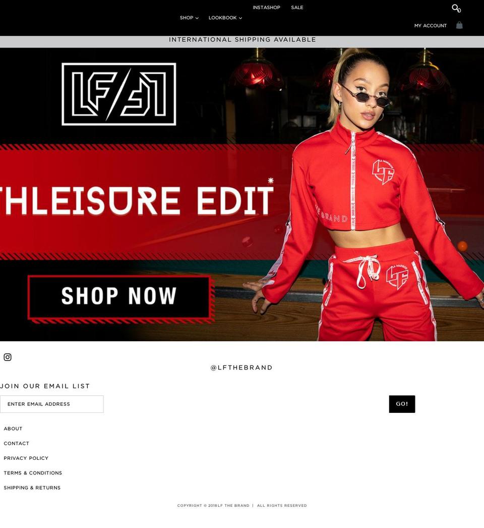 lfthebrand.com shopify website screenshot