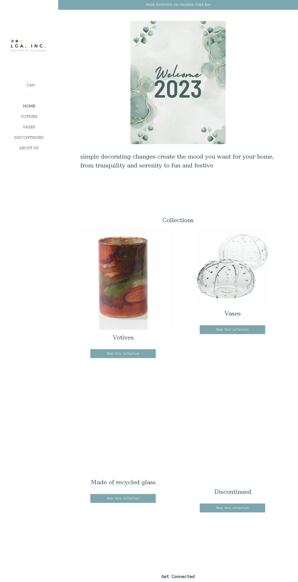 lgaglassdecor.com — Shopify storefront screenshot