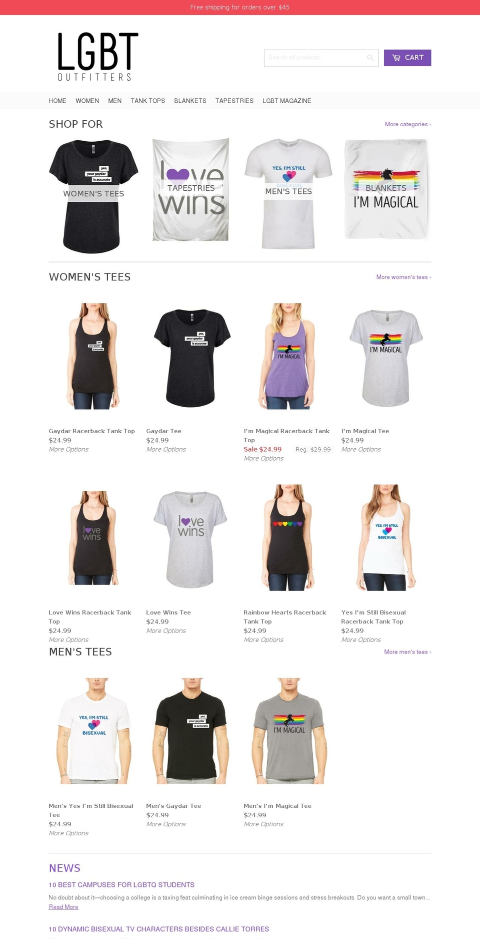 lgbtoutfitters.com — Shopify storefront screenshot