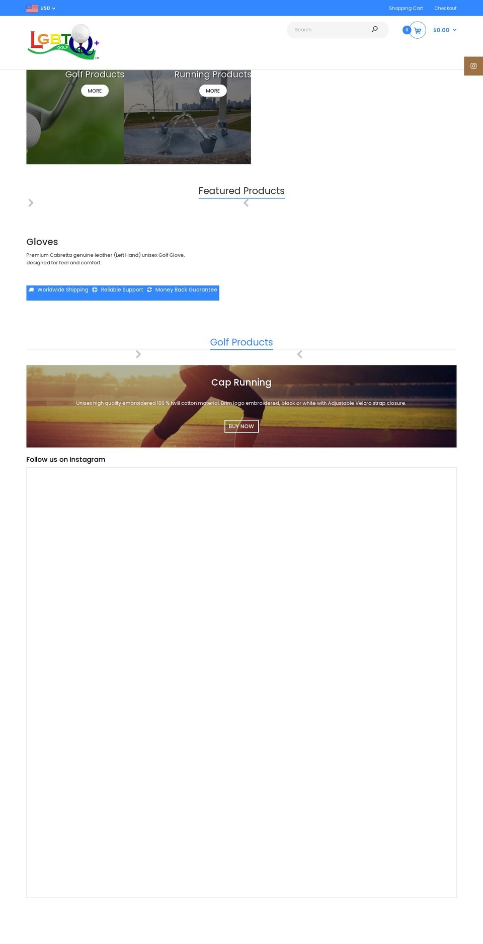 lgbtqgolf.org shopify website screenshot
