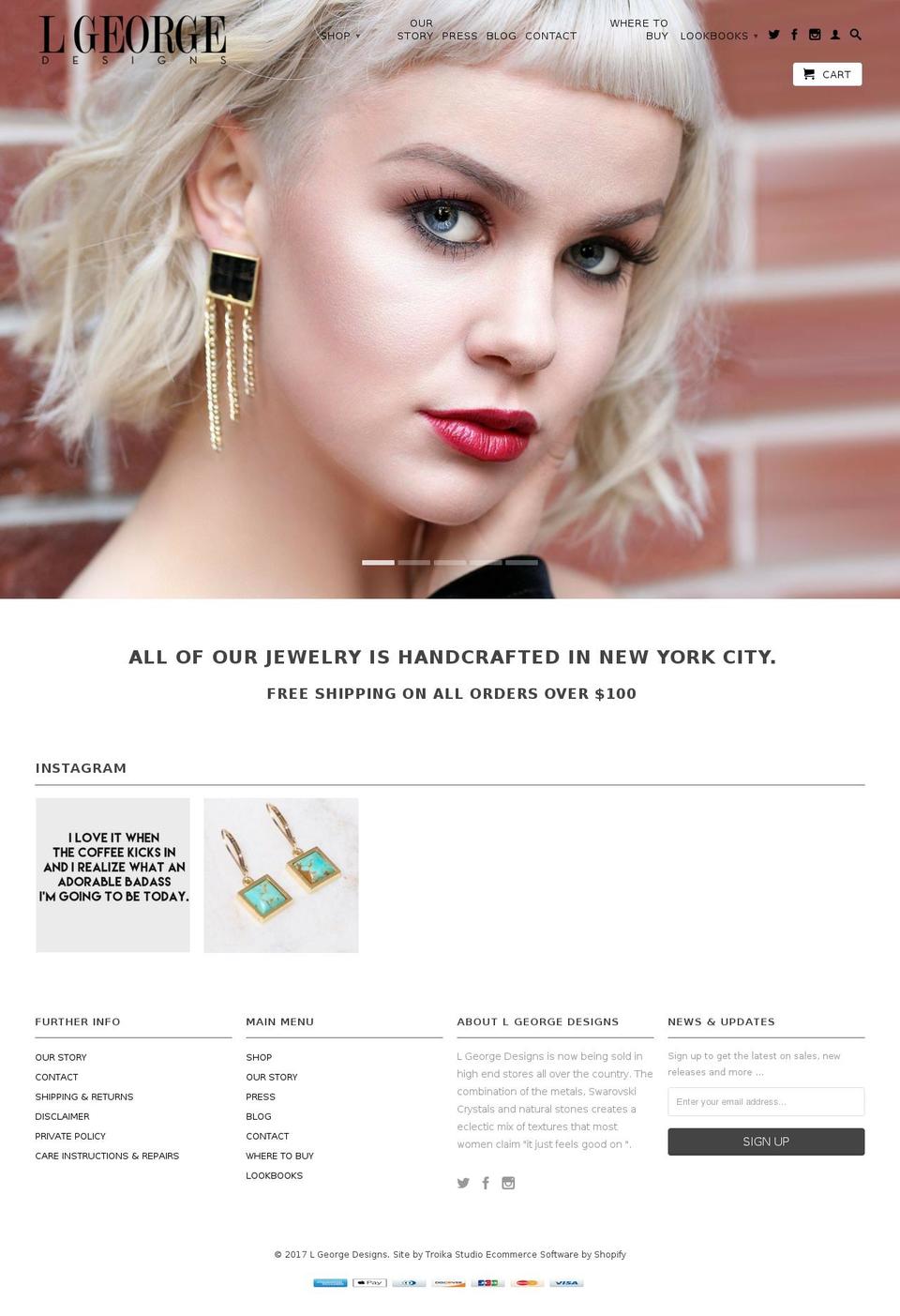 lgeorgedesigns.com shopify website screenshot