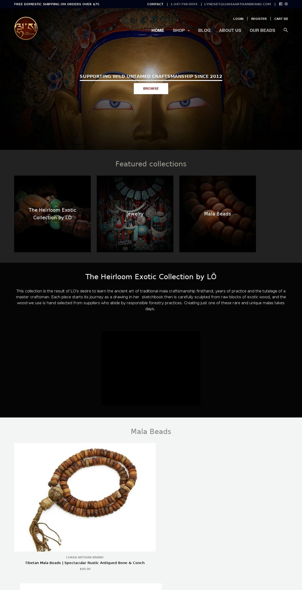 lhasaartisanbrand.com shopify website screenshot