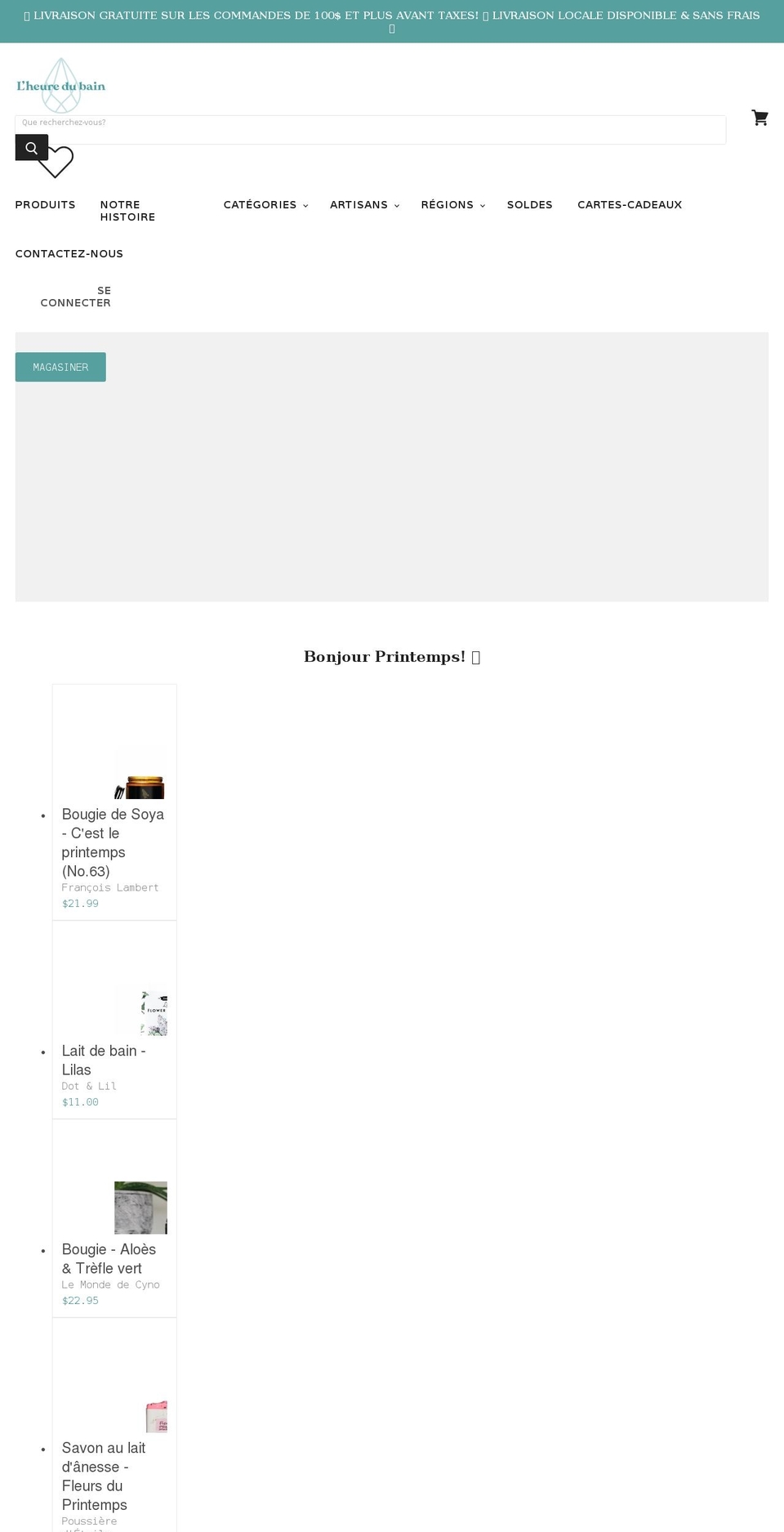 lheuredubain.com shopify website screenshot
