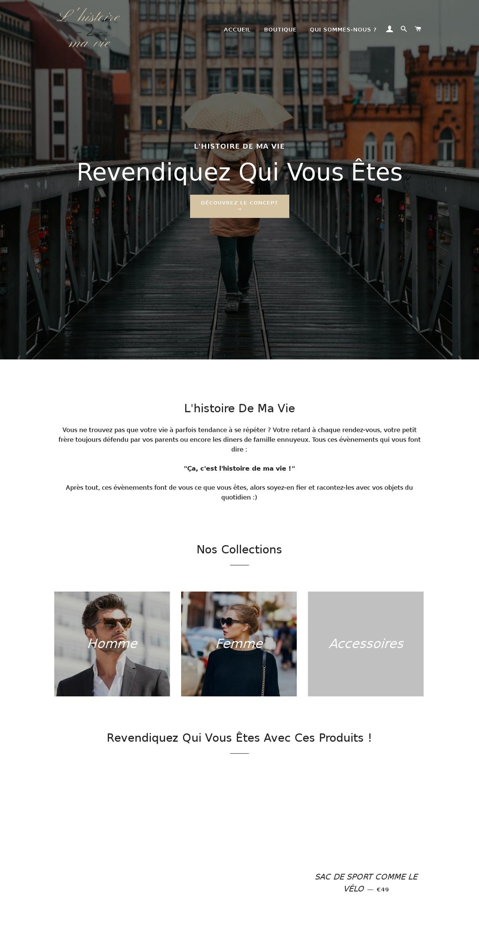 lhistoiredemavie.com — Shopify storefront screenshot