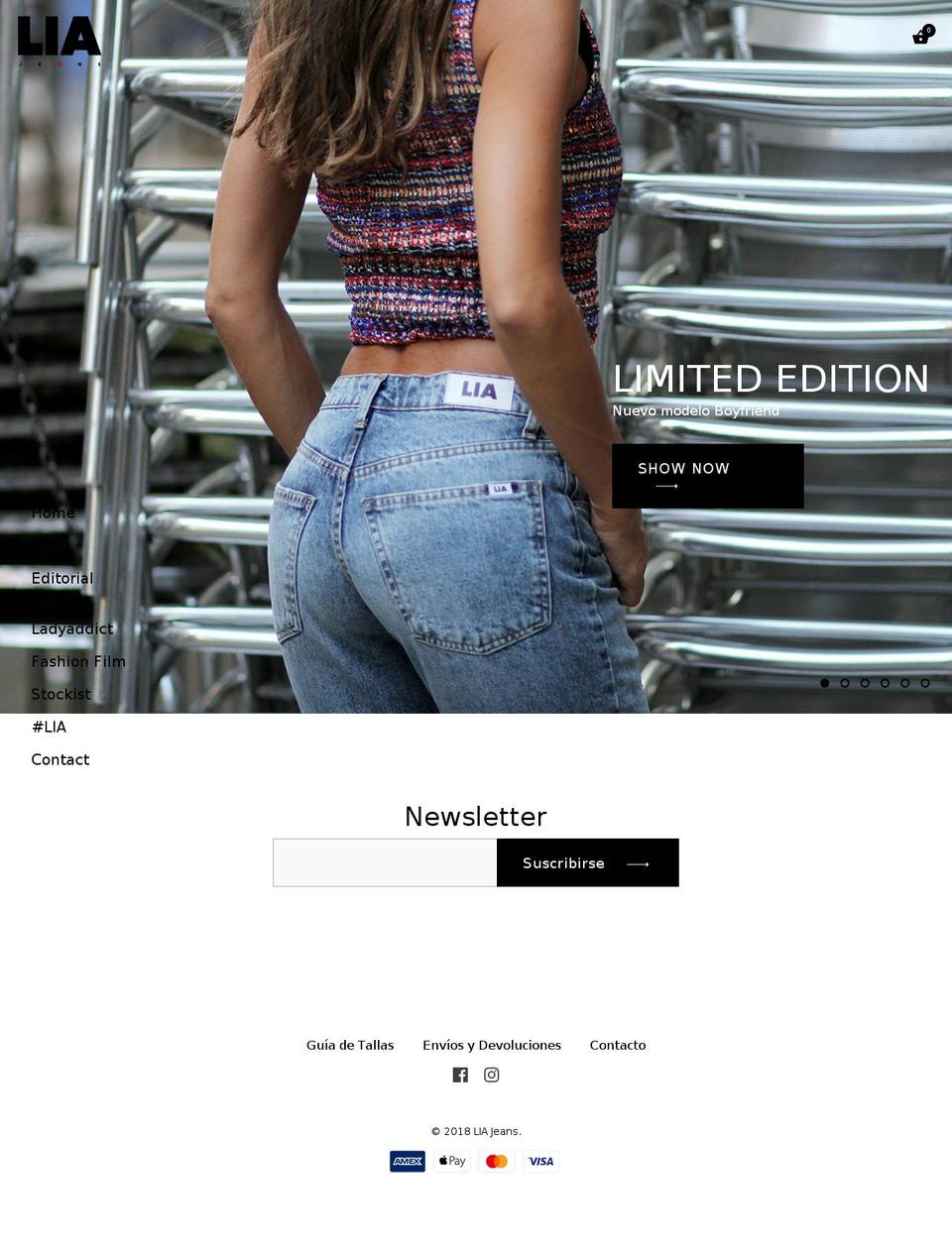 liajeans.com shopify website screenshot