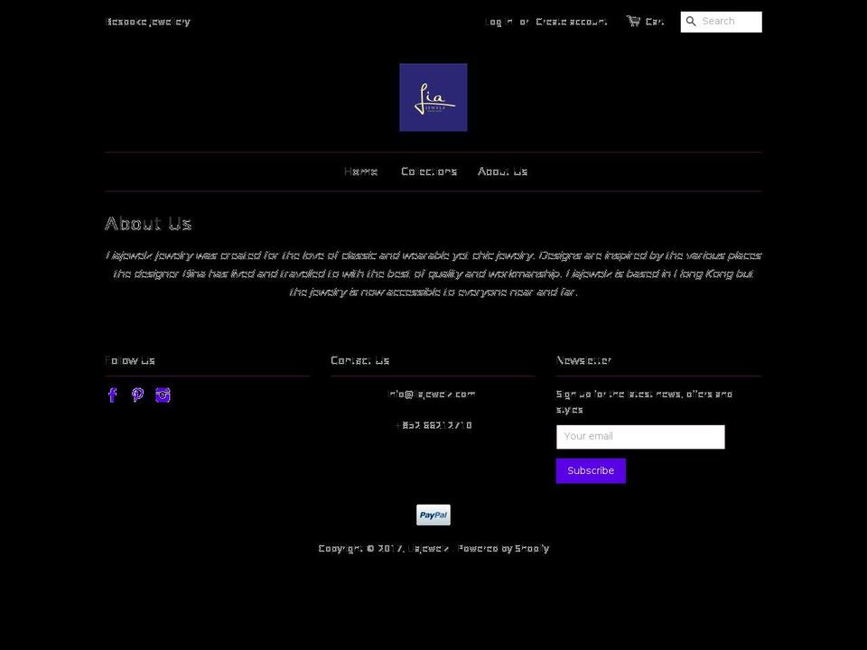 liajewelz.com shopify website screenshot