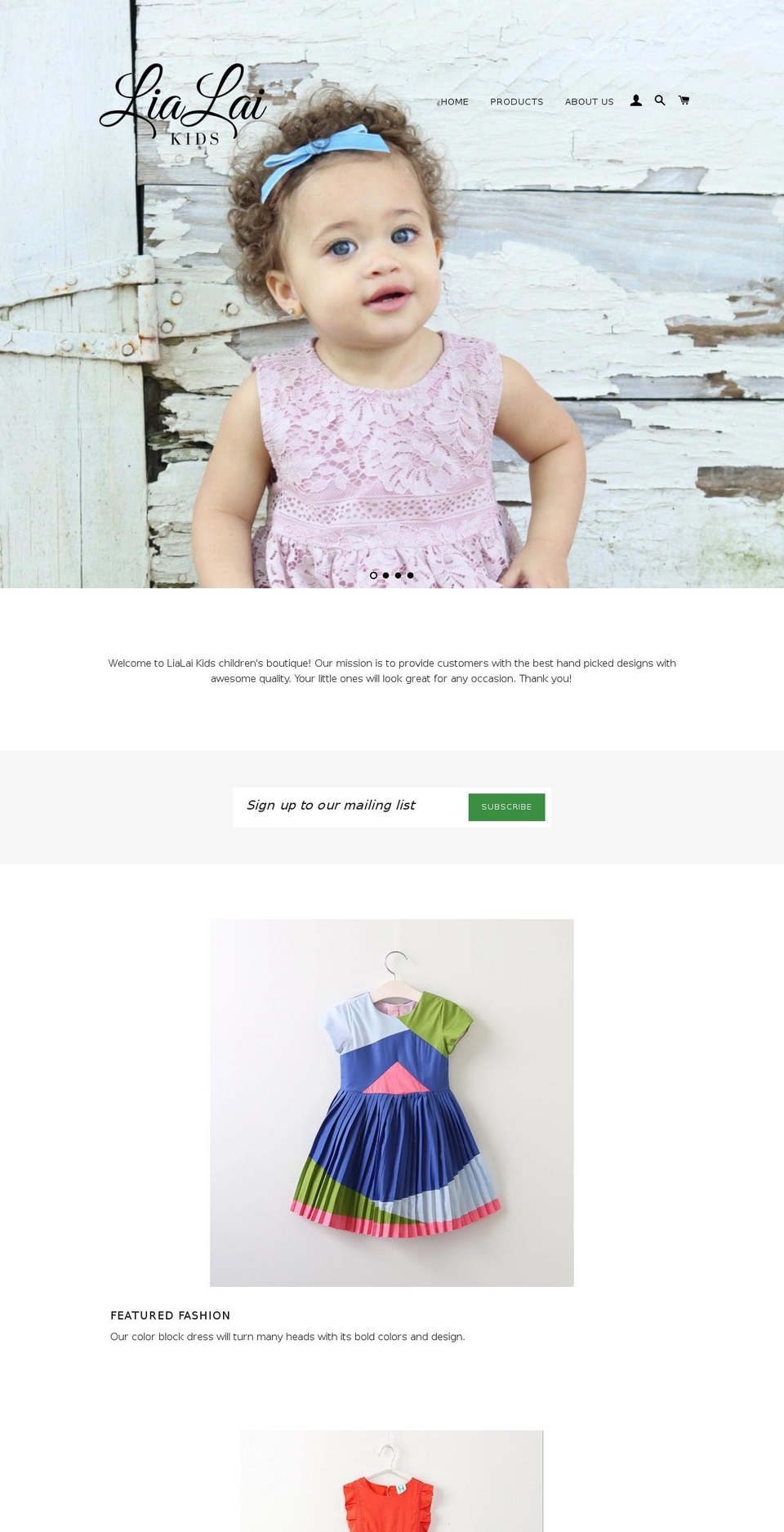 lialaikids.com — Shopify storefront screenshot