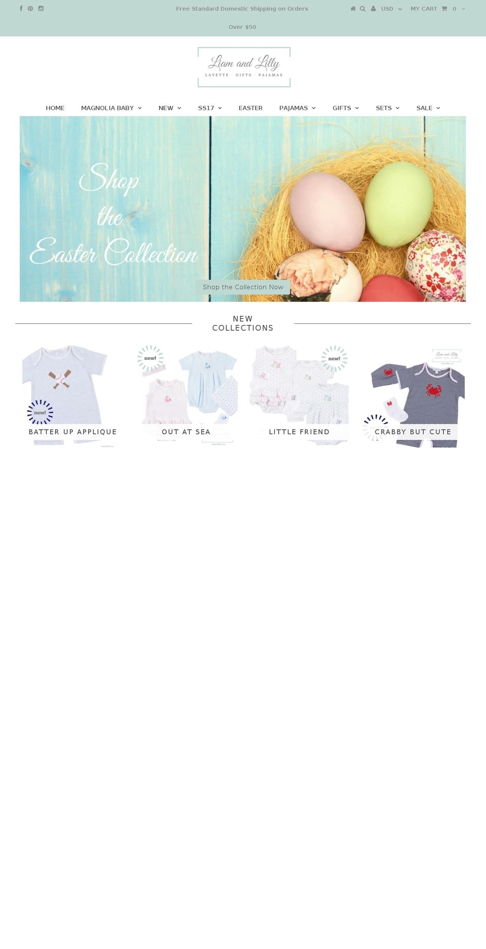 Upscale Shopify theme site example liam-and-lilly.myshopify.com