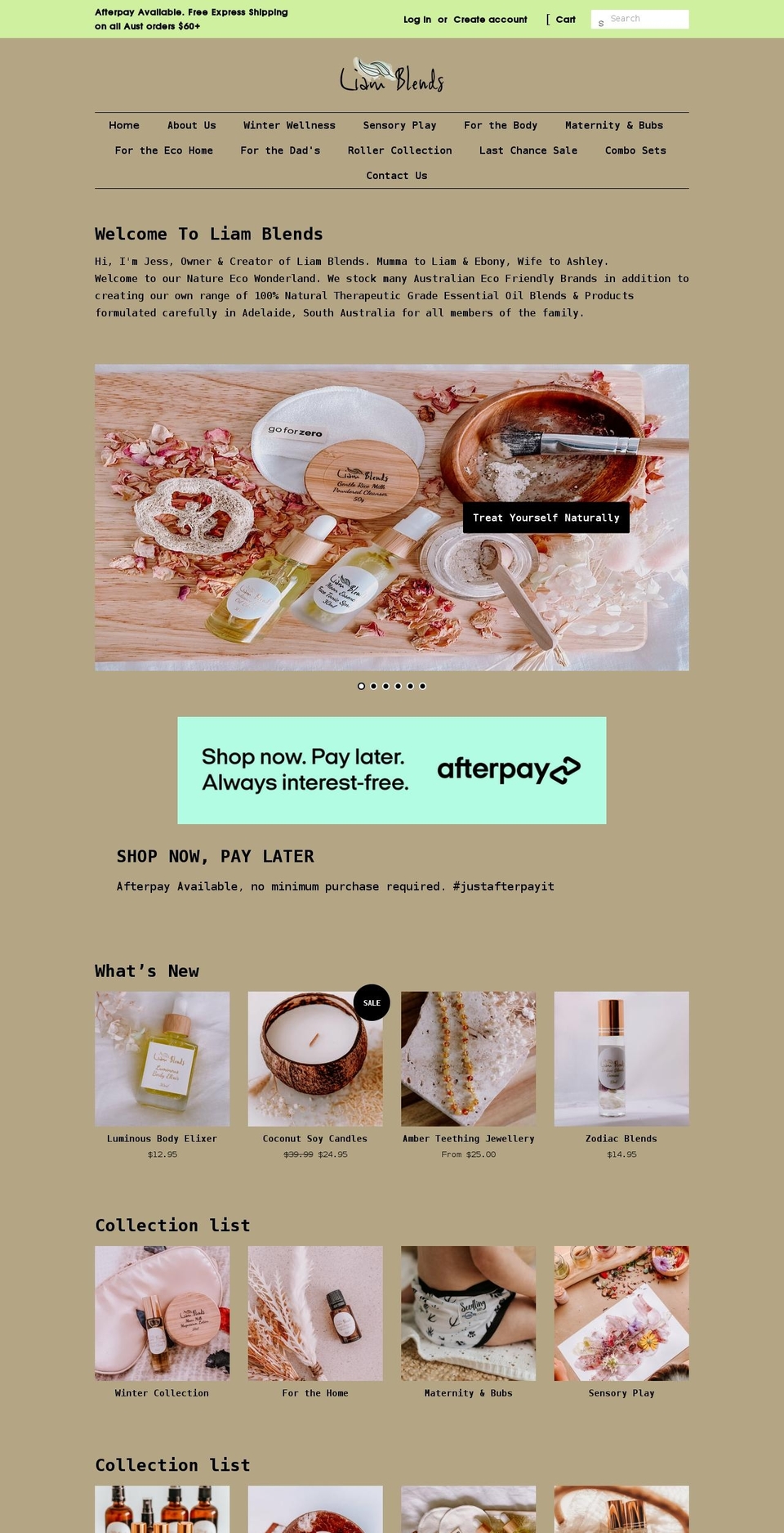 liamblends.com shopify website screenshot
