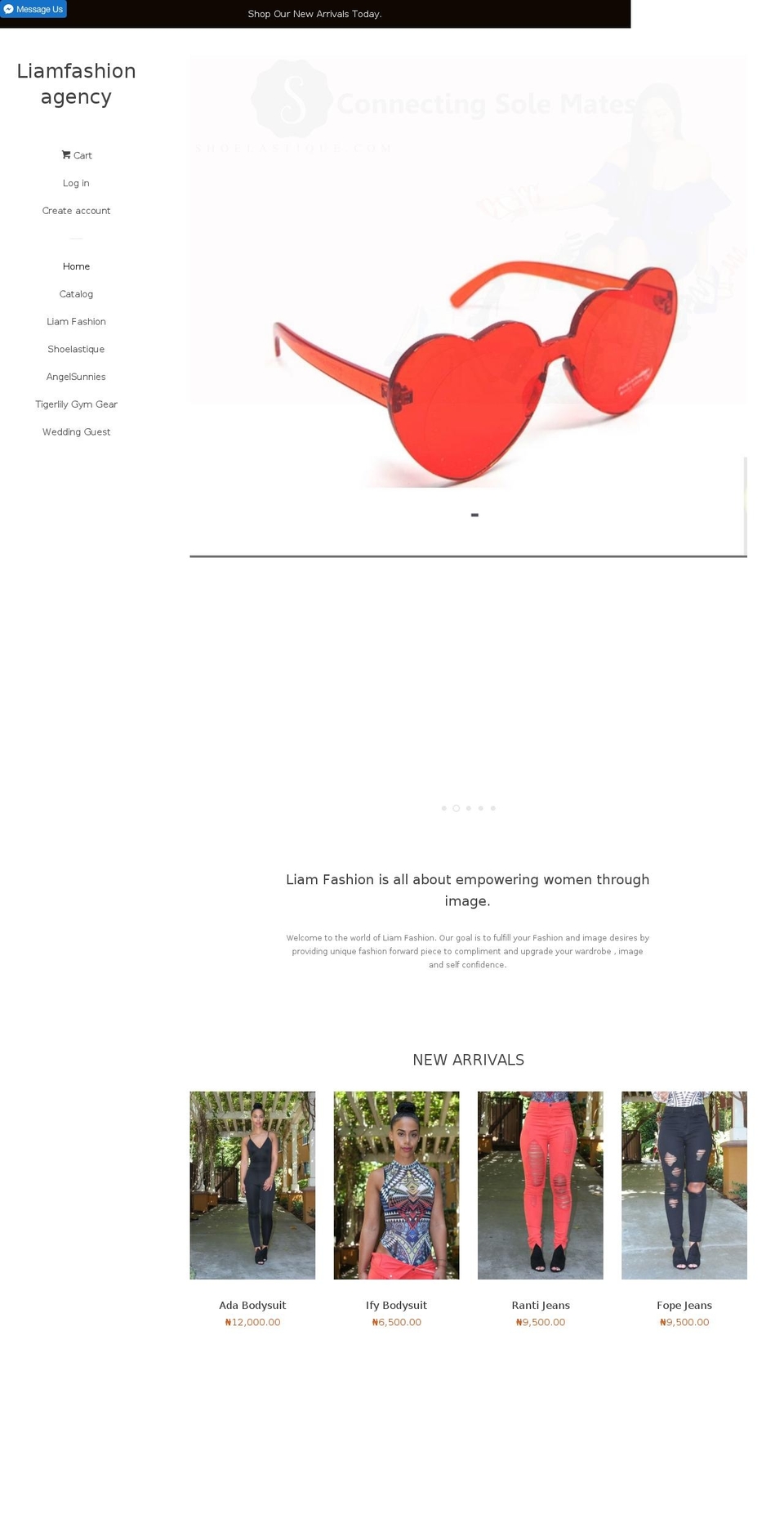 liamfashionagency.com — Shopify storefront screenshot