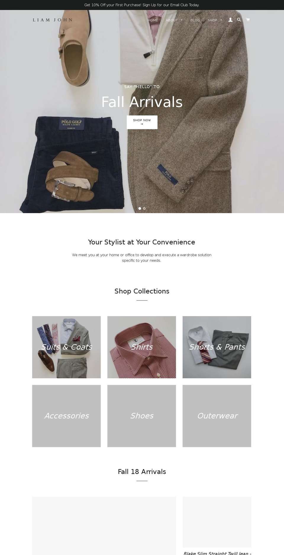 liamjohnusa.com — Shopify storefront screenshot