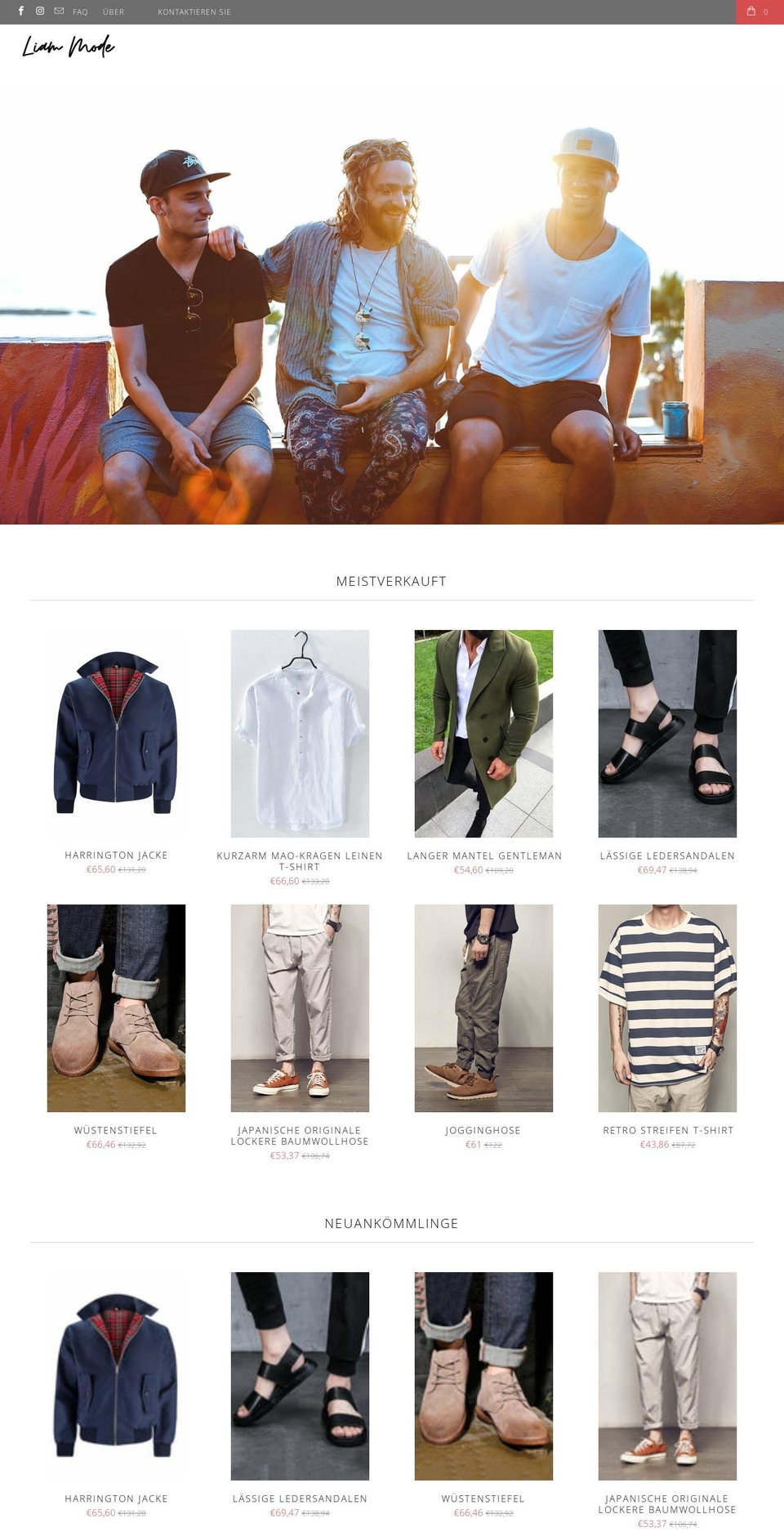 liammode.com shopify website screenshot