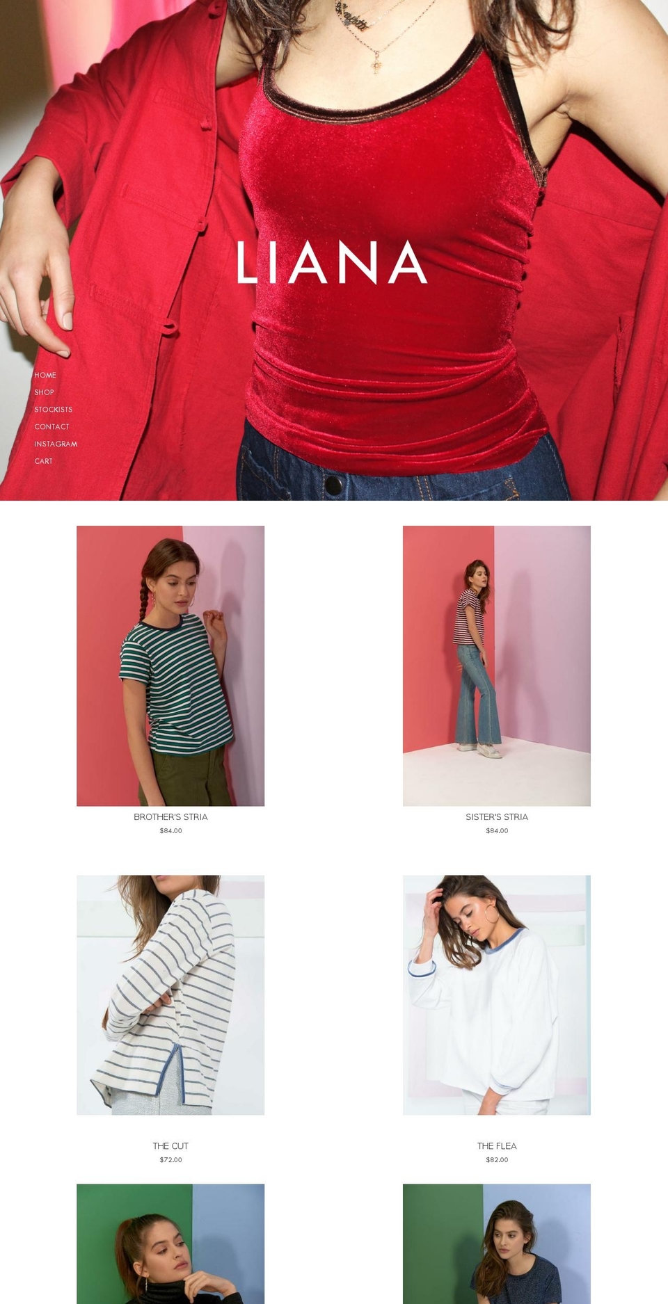 lianaclothing.com shopify website screenshot