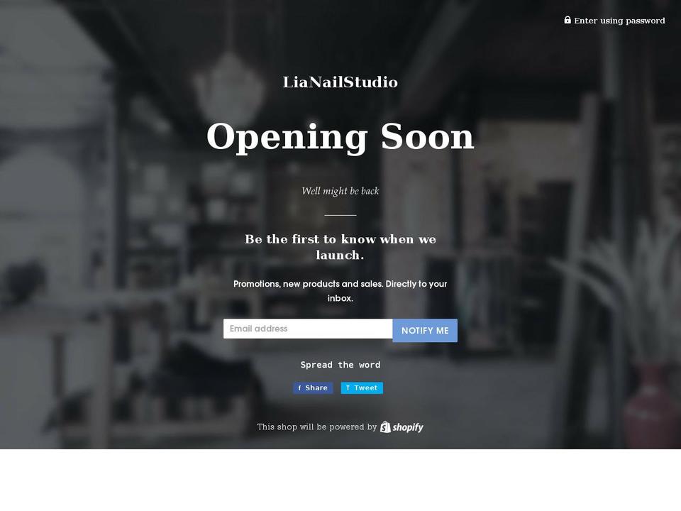 lianailstudio.com shopify website screenshot