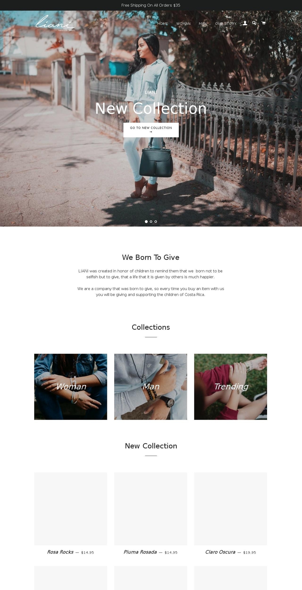 lianicr.com — Shopify storefront screenshot