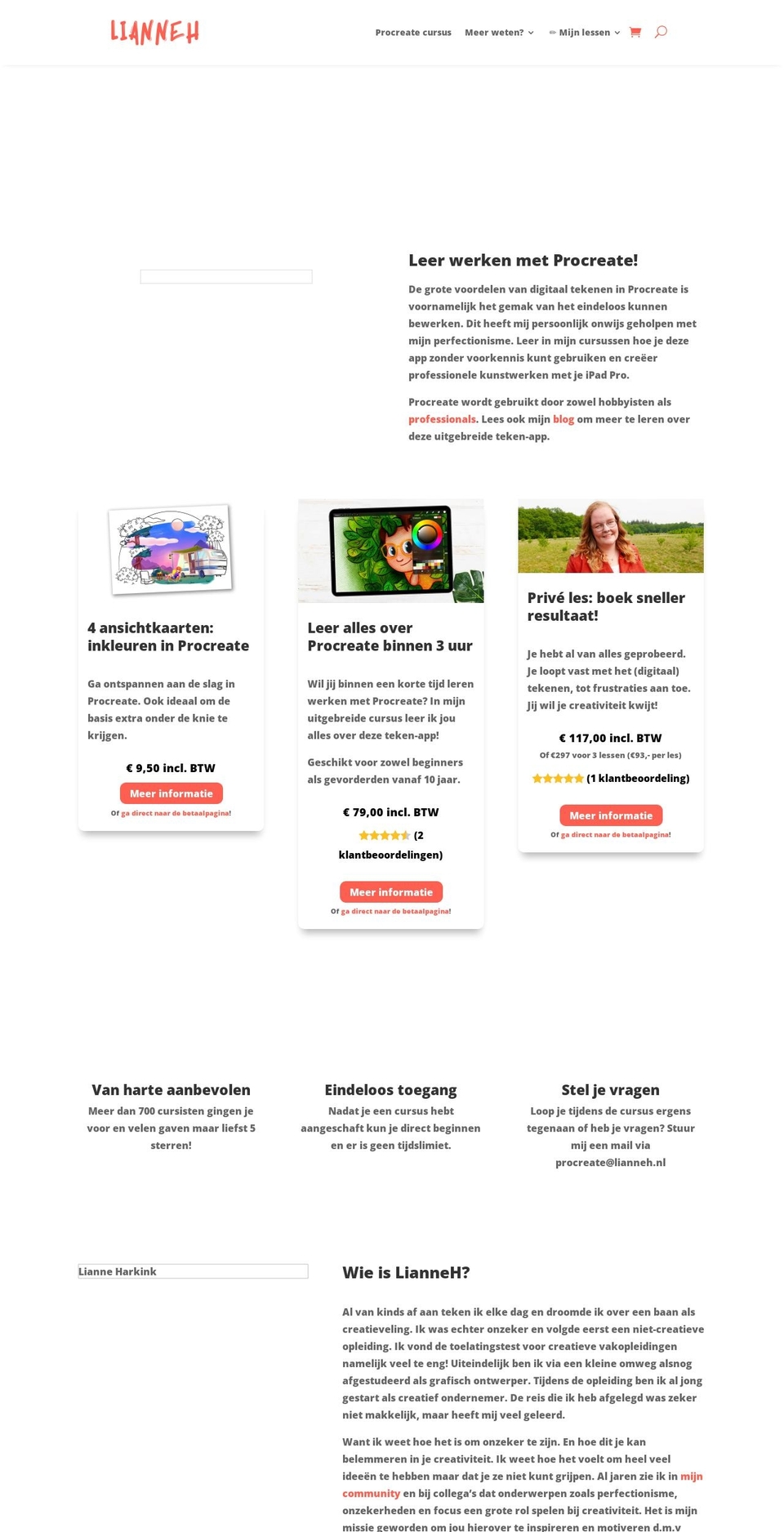 lianneh.nl shopify website screenshot