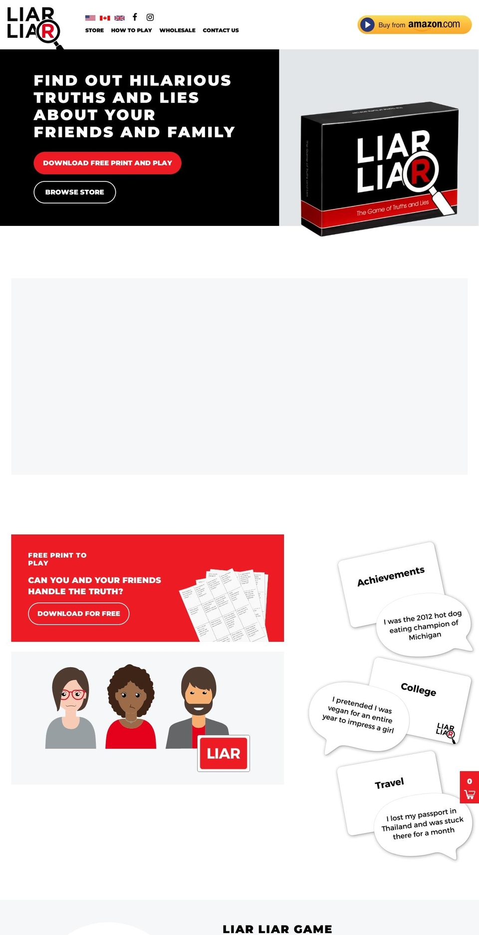 liarliargame.com shopify website screenshot