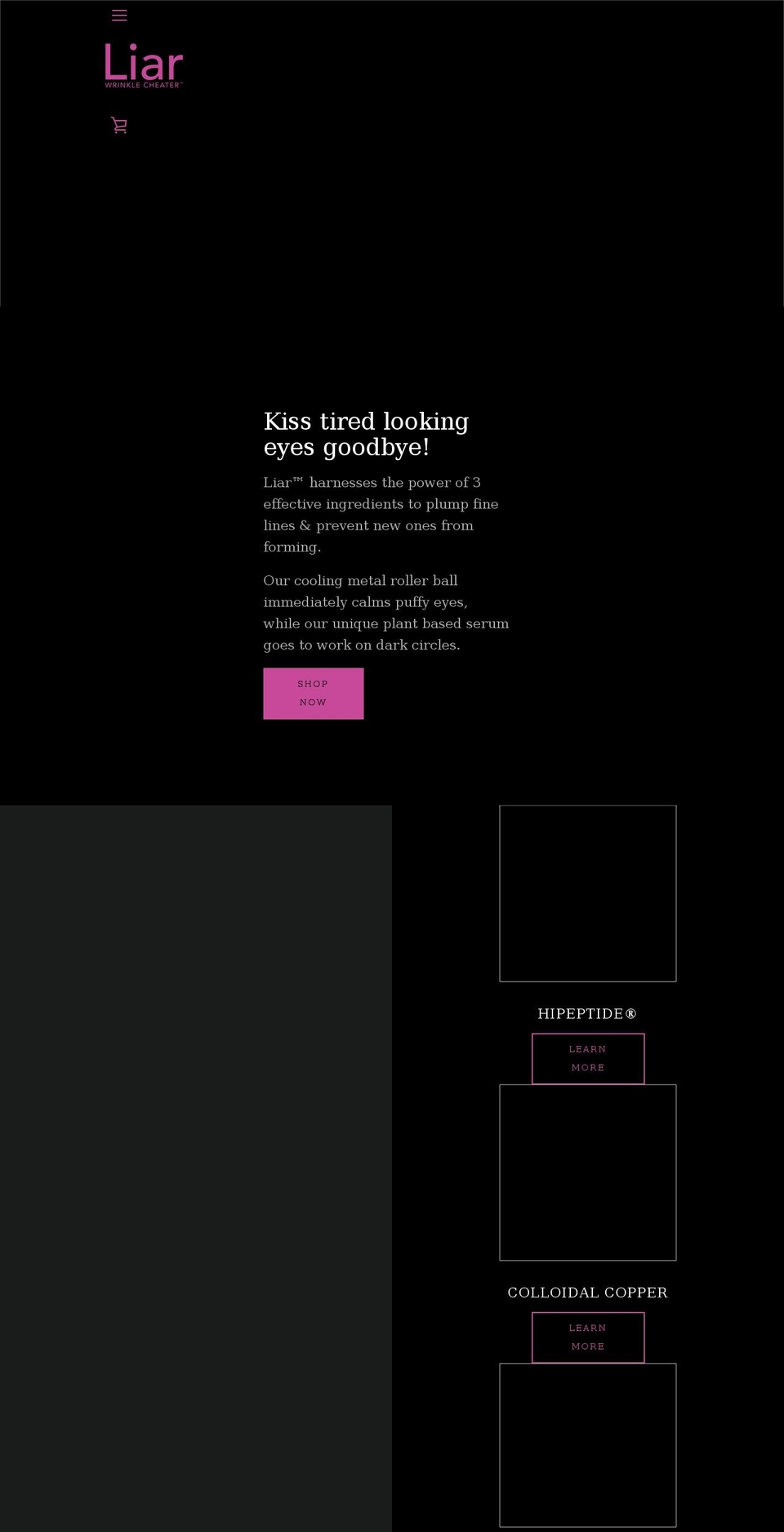 liarwrinklecheater.com shopify website screenshot