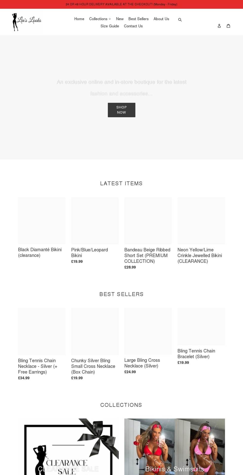 liaslooks.co.uk shopify website screenshot