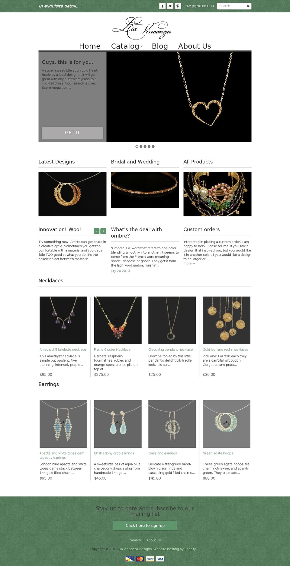 liavincenzadesigns.com shopify website screenshot