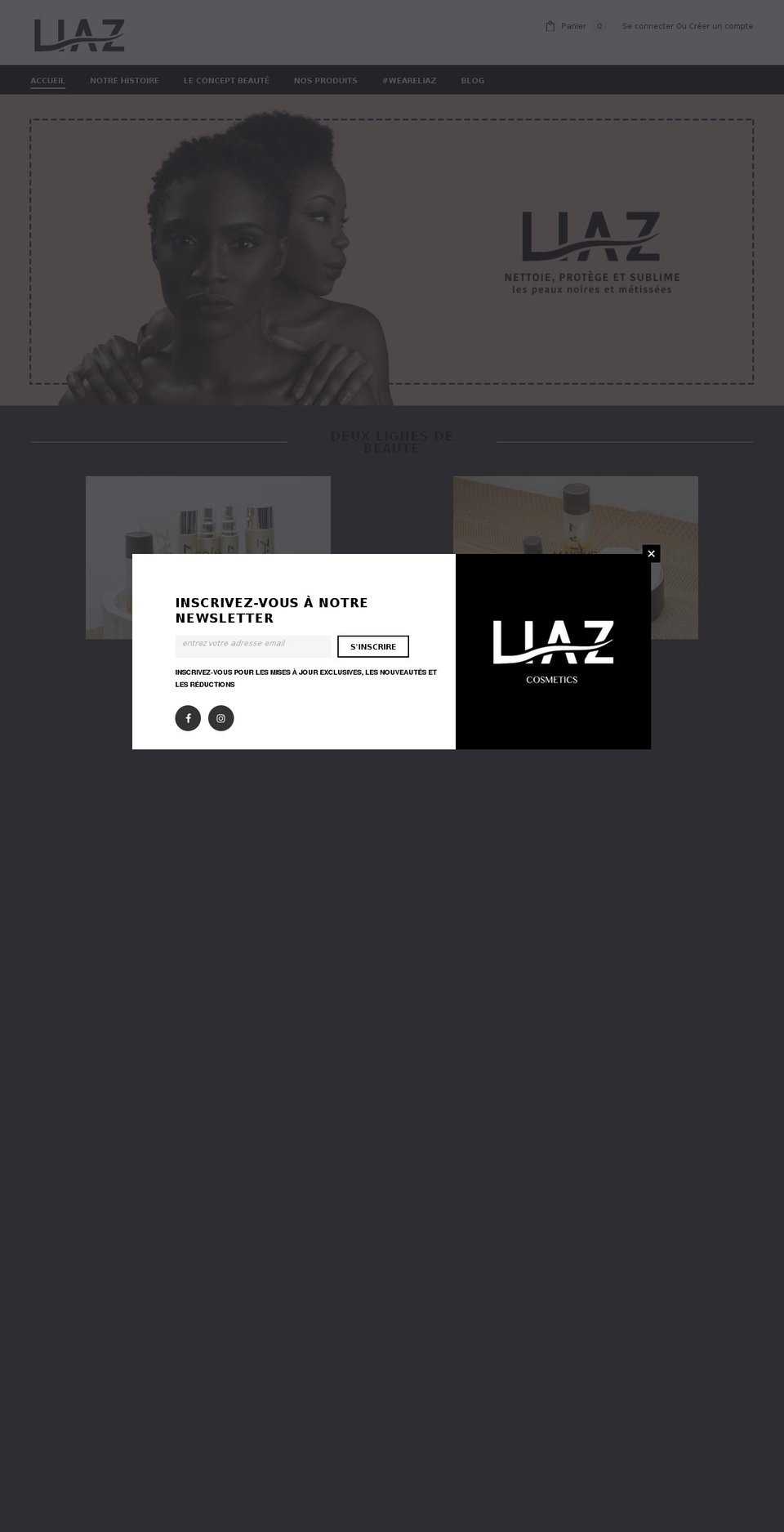 liazcosmetics.com — Shopify storefront screenshot