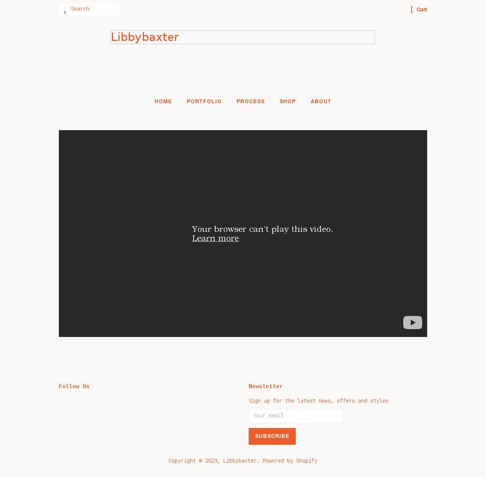 libbybaxter.com shopify website screenshot