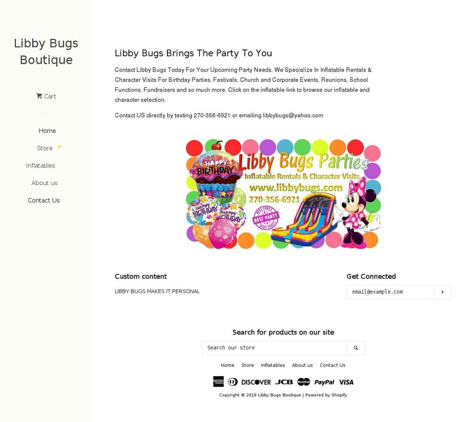 libbybugs.com — Shopify storefront screenshot