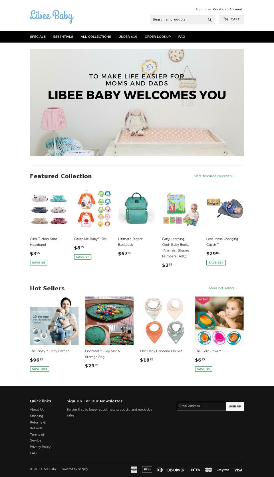 libeebaby.com — Shopify storefront screenshot