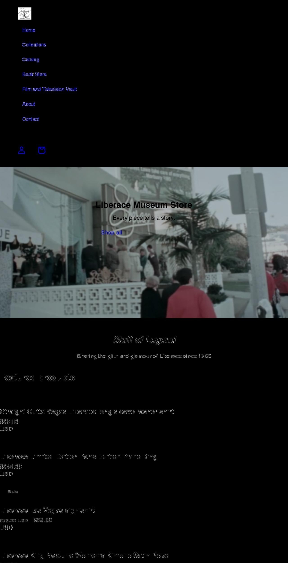 liberacemuseum.store shopify website screenshot