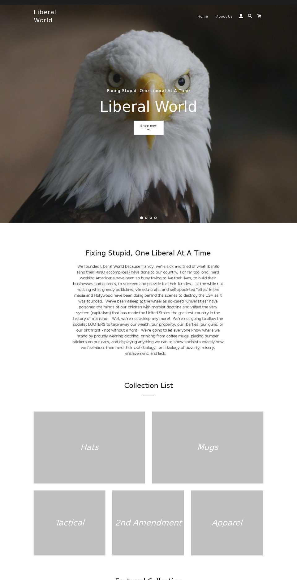 liberalssuck.com shopify website screenshot