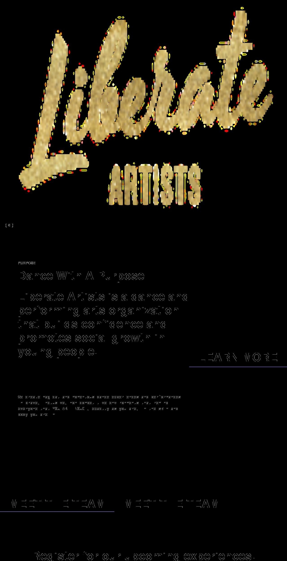 liberateartists.com shopify website screenshot