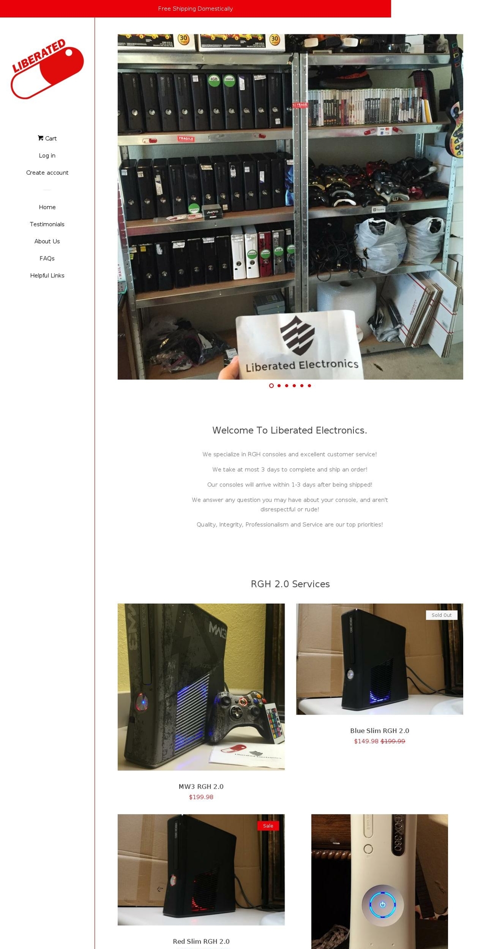 liberatedelectronics.com — Shopify storefront screenshot