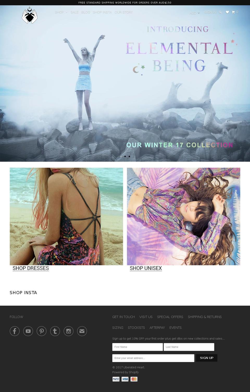 liberatedheart.com.au shopify website screenshot