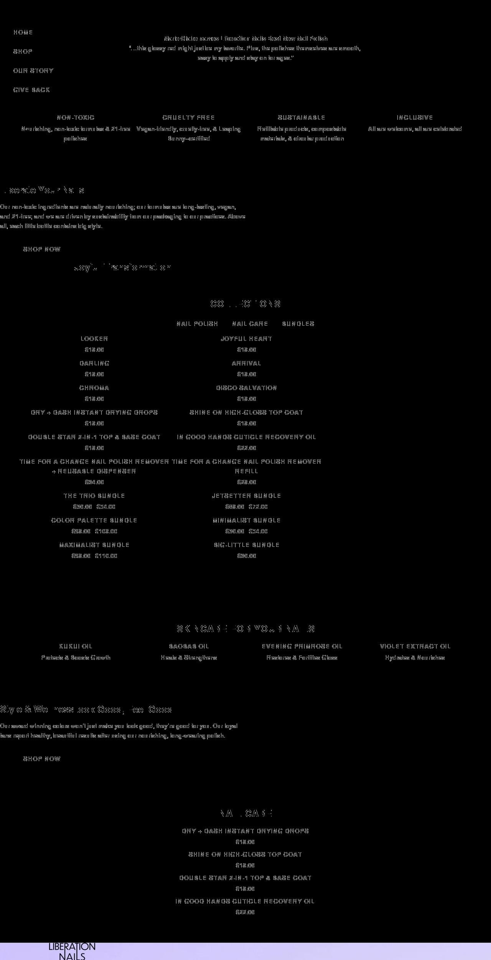 liberation-nails.com shopify website screenshot