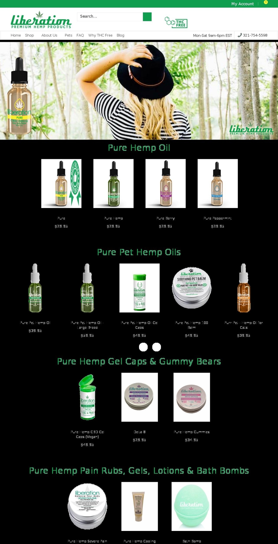 liberationhempco.com shopify website screenshot