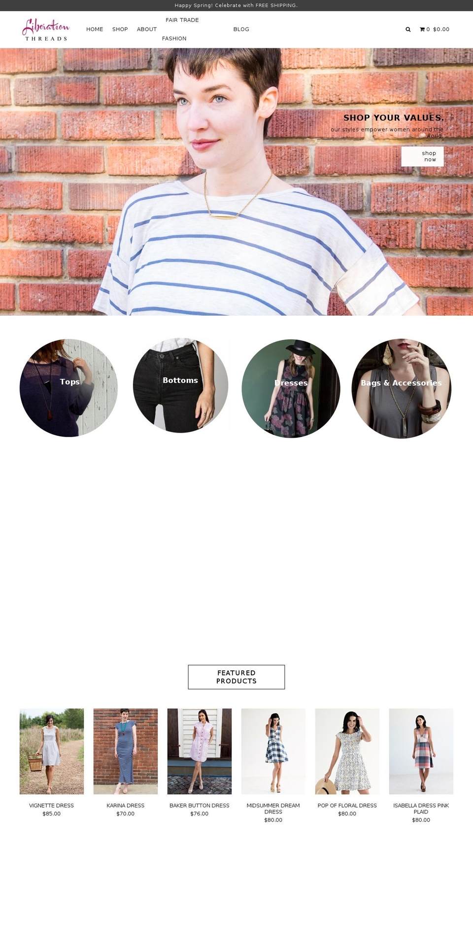 liberationthreads.com shopify website screenshot