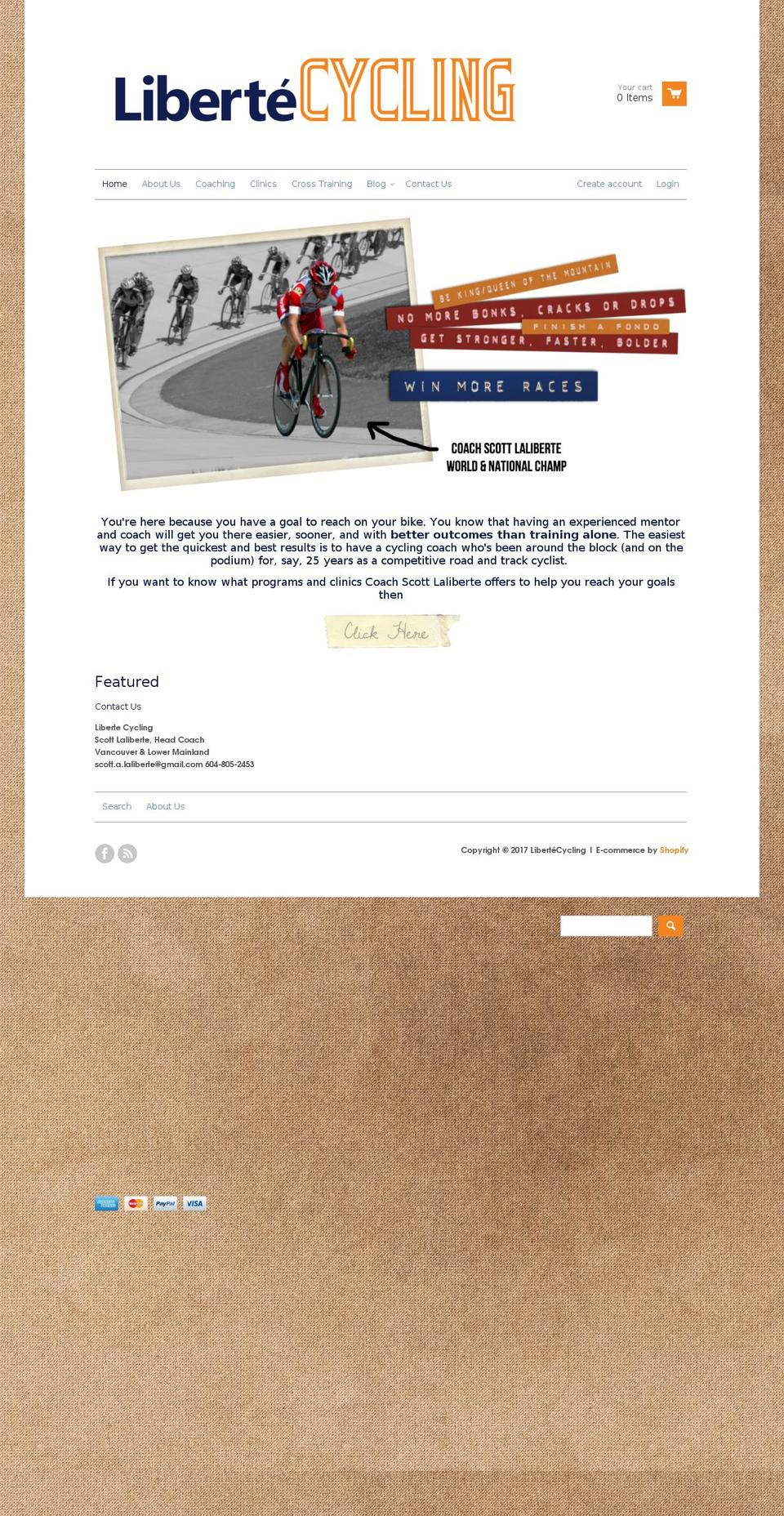 libertecycling.com shopify website screenshot